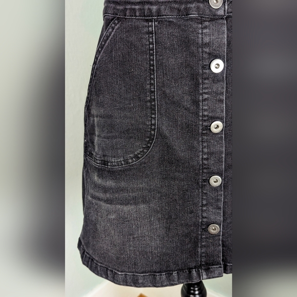 Mod Cloth Bib Overall Dark Grey Denim Jumper - Picture 3 of 7